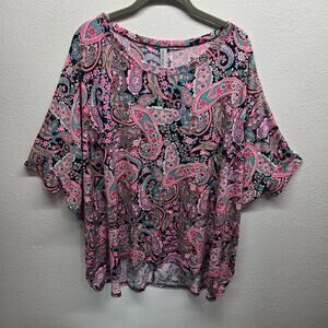 NWT Dear Scarlett Paisley Summer Blouse l Size: L